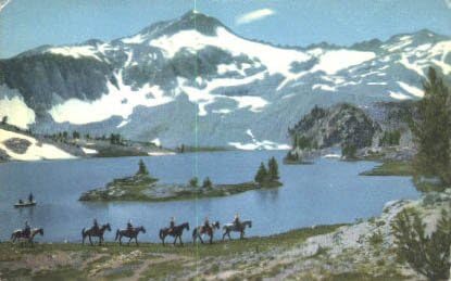 Пощенска картичка с продължава да бъде като ледников езеро, щата Орегон