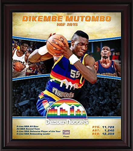 Дикембе Мутомбо Денвър Нъгетс 15 x 17 Класически Колаж играчи от масивна дървесина - указателни Табели и колажи