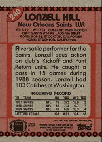 1990 Футболна карта Topps #240 Lonzell Hill Saints NFL NM-MT
