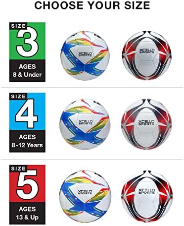 Футболни топки Xcello Sports - Размер 3, 4 или 5 - Две уникални графики
