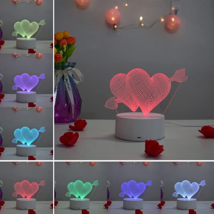3D Led Декоративни светлини, Цветни Нощна Лампа с оптична илюзия за прикроватного маса. Идеален подарък за рожден