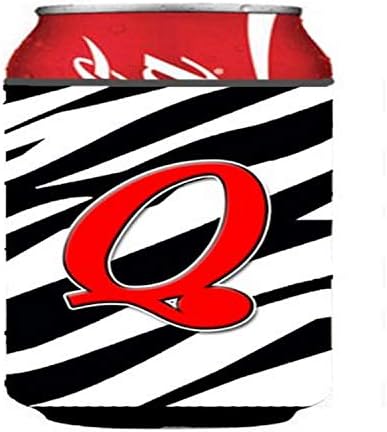 Carolin's Treasures CJ1024 Първоначалната монограм QCC с буквата Q - Zebra Red За обнимания кутии или бутилки, За обнимания ръкави-охладители, Които могат да се Перат В машина, За обни?