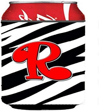 Carolin's Treasures CJ1024 Първоначалната монограм RCC с буквата R - Zebra Red За обнимания кутии или бутилки,
