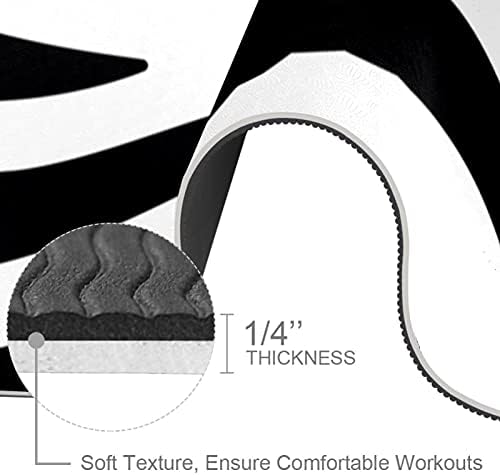 Siebzeh Черно-бял дебел килимче за йога с принтом Зебра Премиум-клас, в екологично Чист Гумена подложка за здраве