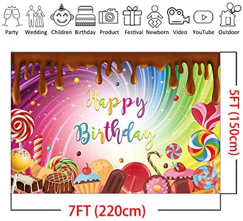 Mocsicka Candyland Фон за рождения Ден на Сладки Шоколадови Бонбони на Парти за рождения Ден на Фон 7x5ft Близалка