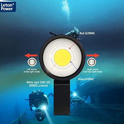 Фенер за Гмуркане,Подводен Видеосвет LetonPower TS S на 10 000 лумена на 100 м, Фенерче за Гмуркане, Подводно