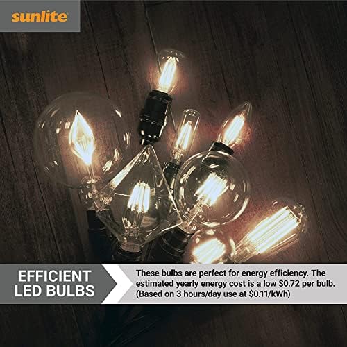 Led лампа Sunlite 40967 G25 (G80) Edison Globe, 6 W (еквивалент на 75 W), Стандартно основа E26, 600 Лумена,