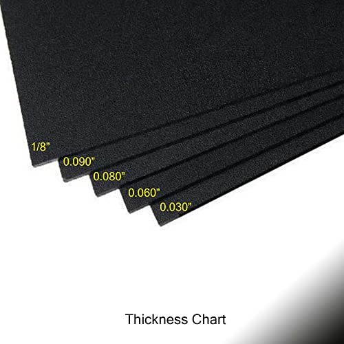 3 Опаковки - Пластмасови листове SIBE АВТОМАТИКА KYDEX V (P1) Черен на цвят с Дебелина 8 X 12 X 0,093 инча