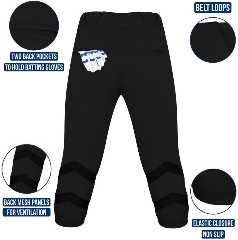 Спортни панталони за софтбол Exxact с цип за жени - Дамски панталони за софтбол с Еластична Дъното и Сетчатыми