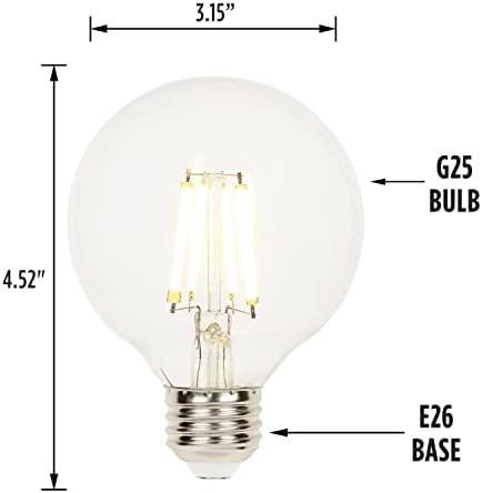 Led лампа Уестингхаус 5317300 капацитет 6,5 W (еквивалент на 60 W) с регулируема яркост G25 с прозрачна нишка
