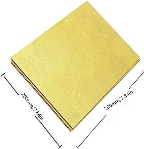 Меден лист YIWANGO фолио, Месинг лист Суровини, за обработка на метали Латунная плоча Медни листа (Размер: 200 mm x 200 mm x 2 mm)