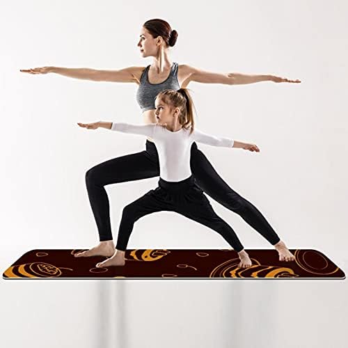 Килимче за йога с дебелина 6 мм, торта Тирамису с Шоколадов Модел, Екологично Чисти Постелки за упражнения от