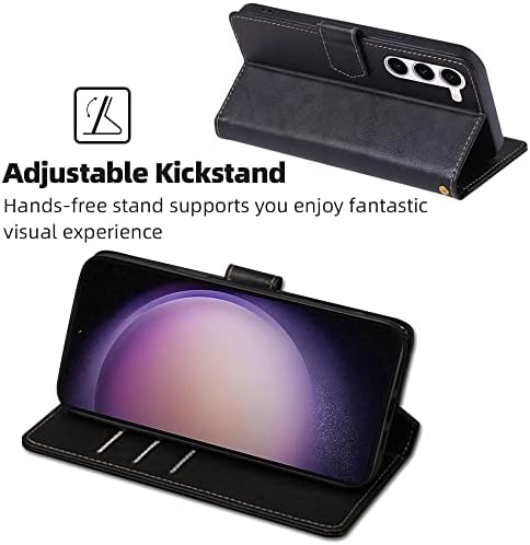 Чанта-портфейл XNXCEVI Galaxy S23 5G, Кожен калъф-за награда, премия с панти капак [Заключване на RFID] [Отделения