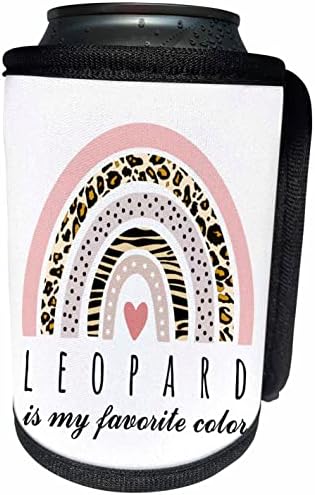 3d Розов леопард - моят любим цвят е с забавен леопардовым принтом. - Опаковки за бутилки-охладители (cc-363672-1)