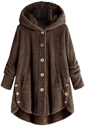 Дамско палто Andongnywell, Ежедневното Двустранно Флисовое Пушистое Палто от Изкуствена Кожа, Топли Зимни Връхни