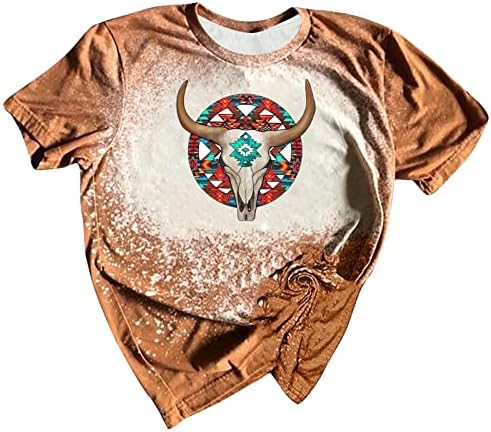 Ацтекские Ризи в Западен Стил за Жени, Летни Блузи Големи Размери, Тениска с кръгло деколте в Етнически Стил,