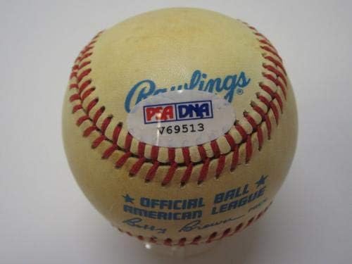 Бейзболни топки Rickey Henderson Oakland A с автограф от Официалния представител на OAL baseball PSA с ДНК-автограф
