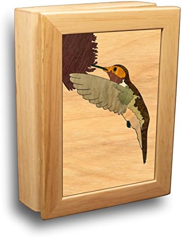 Подарък кутия за бижута MarqArt Колибри Wood Арт - Ръчна изработка, САЩ - Несравнимо качество - Уникалност,