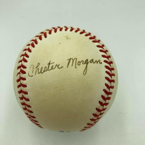 Честър Морган подписа договор с Американската Бейзболна лига Макфейл Детройт Тайгърс JSA COA - Бейзболни топки