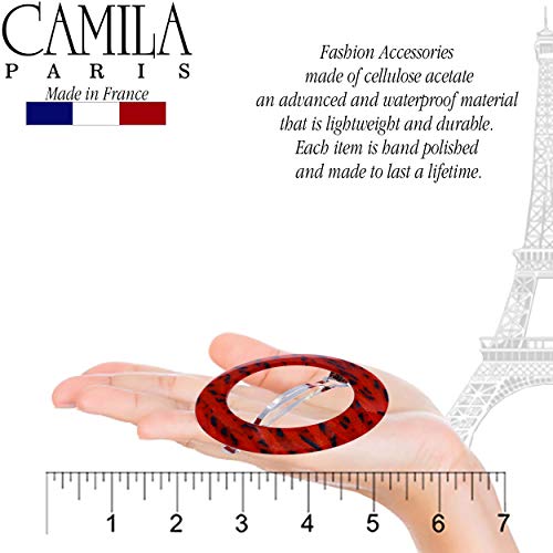 Camila Paris CP2513 Френска Шнола за коса за момичета, Кръгла Ръчна работа, Victory Red, Щипки за коса със силен