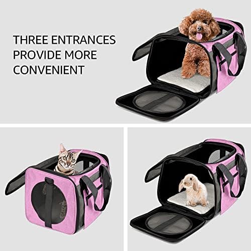 Раница за котки MHYFC, Мека Двустранен чанта за домашни любимци, Чанта за транспортиране на Котки с мрежесто
