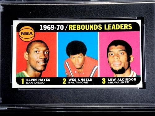 Лидерите на подбора на 1970 Баскетболно карта Topps 5 Psa 6 Високо Момче Лю Алсиндор hayes награди - Баскетболни