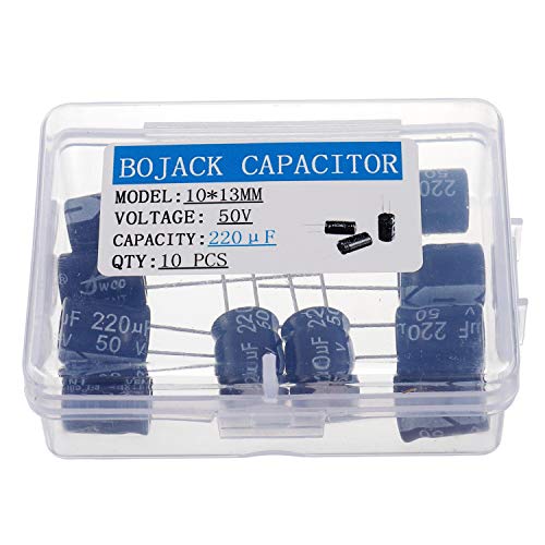 BOJACK 10x13 мм 220 icf 50 В 220MFD 50 Напрежение ±20% Алуминиеви електролитни кондензатори (опаковка от 10