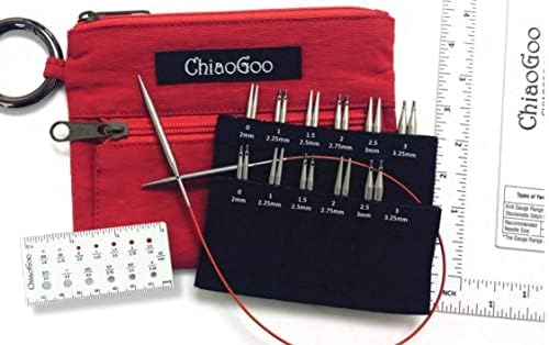 Набор от сменяеми ChiaoGoo Twist Shorties от неръждаема стомана, 2-инчов и 3-инчов (5 и 8 cm) мини (7230 м)