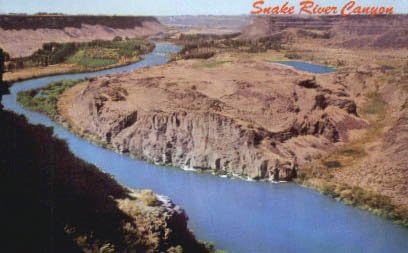 Пощенска картичка с гранд каньон Snake River, щата Айдахо