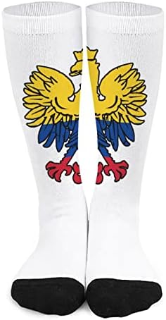 Флаг Колумбия с Принтом на Полския Орел, Чорапи В Тон с Цвят, Спортни Чорапи до Коляно за Жени и Мъже
