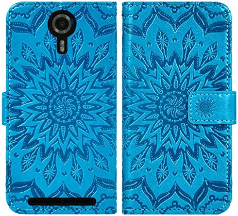 Asuwish Калъф за телефон Unimax UMX U693CL на Седалките-портфейли от кожа Слънчоглед, Елегантен флип-надолу