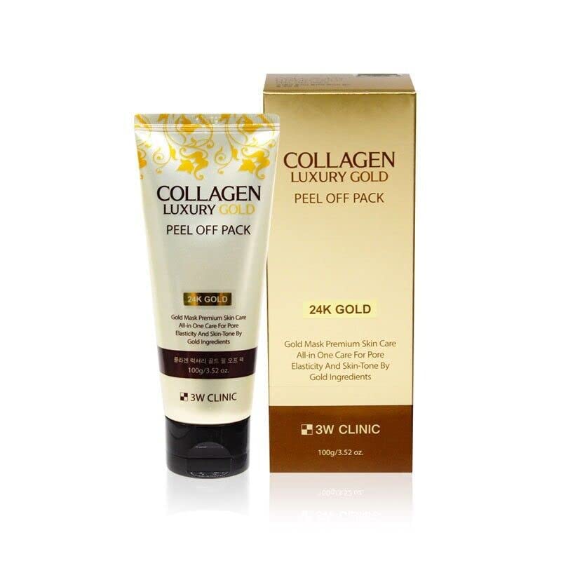 3W CLINIC Collagen Luxury Gold Peel Off Pack 24-каратово Злато на 100 г / 3,52 унция. Произведено в Корея