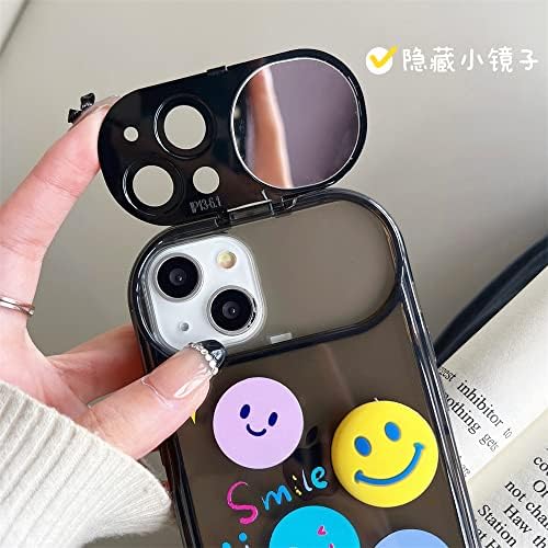 Сладък Многоцветен Калъф за телефон с отложено във формата на усмивка, Съвместим с iPhone 13 (6,1 инча), Модерен