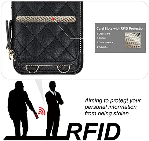 Чанта-портфейл Bocasal през рамо, за iPhone, X Xs, RFID-Принудителна Чанта от Изкуствена кожа с цип, флип-надолу