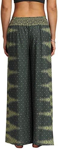 YULUOSHA / Дамски Панталони с цепка в стил Бохо-хипи, с Широки штанинами, Богемные Свободни Панталони Палацо