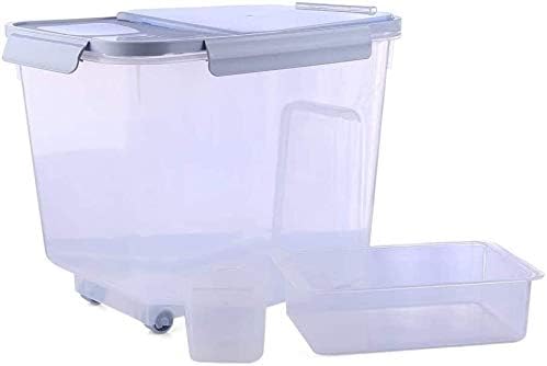 Кутия за съхранение на ориз ZyHMW 10 кг, Здраво и Влагостойкое Кофа с Колела и Мерным чаша, Кутия за съхранение
