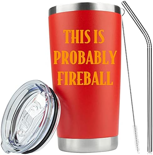 Подаръци за уиски ATHAND Fireball, Това е може би чаша Fireball Cinnamon Red, Чаша за кафе ликьор 20 Мл с малка