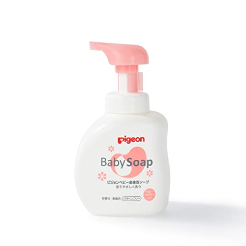 Пенящееся на душ сапун и шампоан Pigeon Baby Body Wash 2 в 1 за детската кожа, Цветен Аромат, Вид на пяна, от 0 месеца и по-големи, 16,9 течни унции, Произведено в Япония