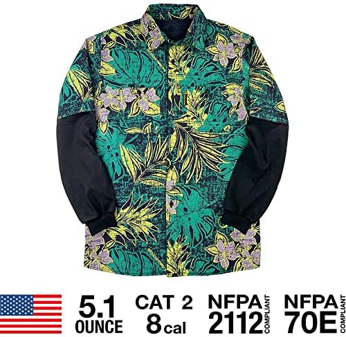 Пожароустойчива Хавайска риза с дълъг ръкав и копчета - Произведено в САЩ