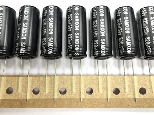 B-ДОБРИТЕ Електронни Кондензатори SAMXON 10ШТ 50 820 icf 30 × 17 мм, от Алуминий, Кондензатори 50, Кондензатори 820 icf